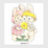 Sticker Bunny Girl and Boy (Feuille)