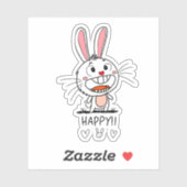 Sticker Bunny souriant (Feuille)