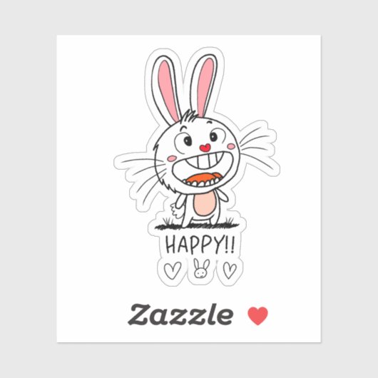 Sticker Bunny souriant (Feuille)