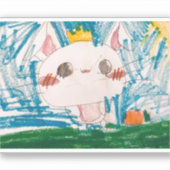 Sticker Bunny Spring - Blanc (Recto)