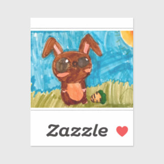 Sticker Bunny Spring - Brown