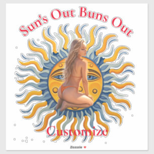 Sticker Buns Out Bikini Beach Girl Thunder_Cove