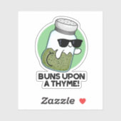 Sticker Buns Sur Un Pun D'Herbe Drôle De Thyme (Feuille)