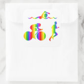 Sticker Bunter Triathlon Regenbogen (Sac)