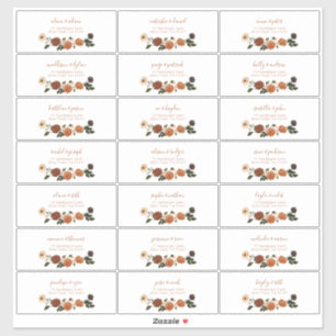 Sticker Burange Floral Wreath Adresse d'invité