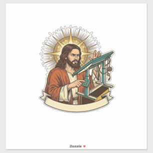 Sticker Bureau Debout Jésus Cassé Bloqué À Mi-Chemin Burea