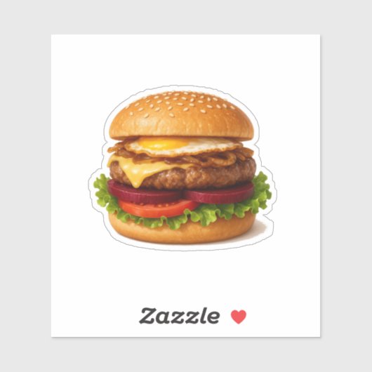 Sticker Burger de betterave australienne (Feuille)