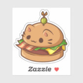 Sticker Burger de chat 2 (Feuille)