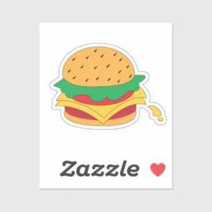 Sticker Burger nourriture pas régime