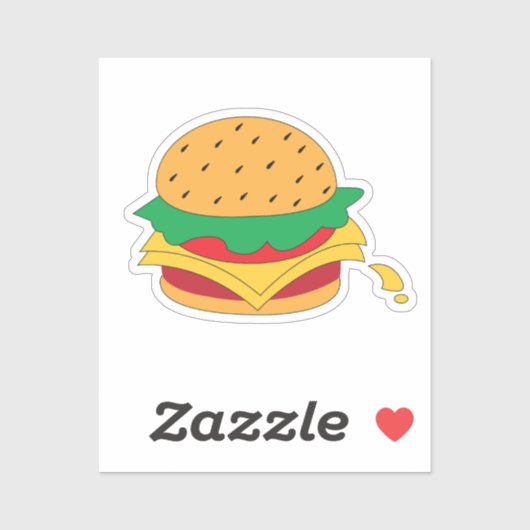 Sticker Burger nourriture pas régime (Feuille)
