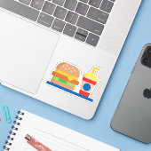 Sticker Burger Repas (Ordinateur portable avec iPhone)