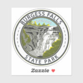 Sticker Burgess Falls State Park Tennessee Badge (Feuille)