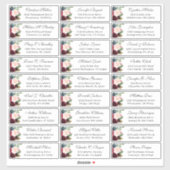 Sticker Burgundy Navy Floral Mariage Adresse de l'invité (Feuille)