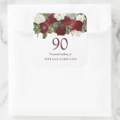 Sticker Burgundy Red White Rose 90e Anniversaire (Sac)