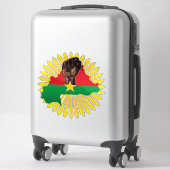Sticker Burkina Faso Carte, drapeau et première révolution (Sur valise)