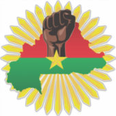Sticker Burkina Faso Carte, drapeau et première révolution (Devant)