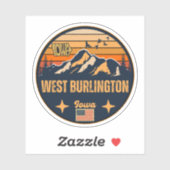 Sticker Burlington Ouest, Iowa (Feuille)
