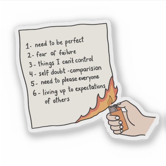 Sticker Burn List Therapeutic Ritual Mental Health (Devant)