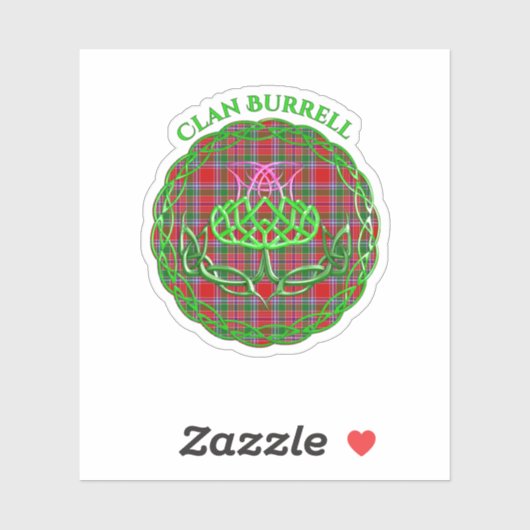 Sticker Burrell Scottish Tartan Celtic Thistle (Feuille)