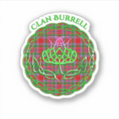 Sticker Burrell Scottish Tartan Celtic Thistle (Devant)