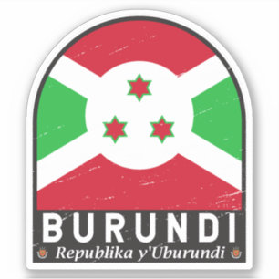 Sticker Burundi Distresse Vintage