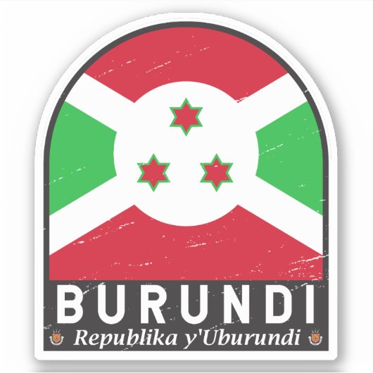Sticker Burundi Distresse Vintage (Devant)