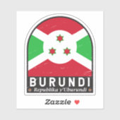 Sticker Burundi Distresse Vintage (Feuille)