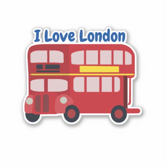 Sticker Bus rouge Londres Double Decker (Devant)