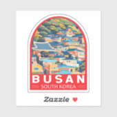 Sticker Busan Corée du Sud Voyage Emblem (Feuille)