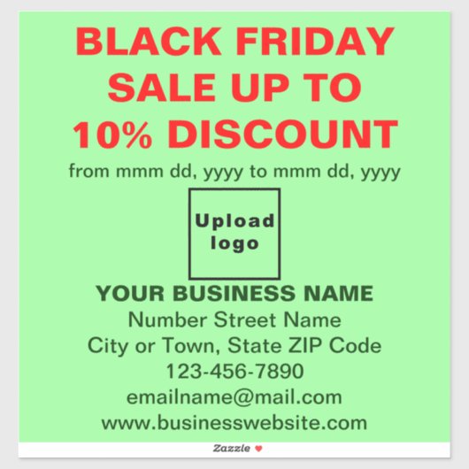 Sticker Business Black Vendredi Vente sur Light Green (Feuille)