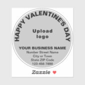 Sticker Business Valentine Salutation sur Grey Round Vinyl (Feuille)
