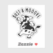 Sticker Bust A Moooh Funny Cow Pun (Feuille)