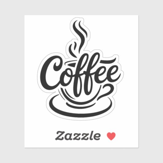 Sticker But First Coffee | Chic Modern Script Typography D (Feuille)
