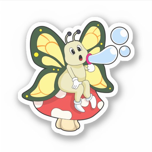 Sticker Butterfly with Soap bubbles (Devant)