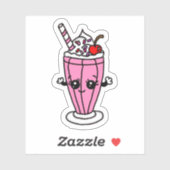 Sticker Buvard de Lait Fraise Cartoon (Feuille)