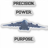 STICKER C-17 GLOBEMASTER PUISSANCE DE PRÉCISION ET FINALIT (Devant)