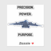 STICKER C-17 GLOBEMASTER PUISSANCE DE PRÉCISION ET FINALIT (Feuille)