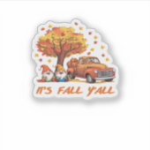 Sticker C’est automne Y’all Citrouille Gnome Autumn Tree C (Devant)