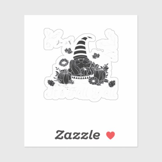 Sticker C’est automne Y’all Citrouille Gnome Autumn Tree H (Feuille)