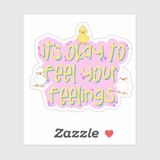 Sticker C’est bon de sentir vos sentiments - Canard mignon (Feuille)