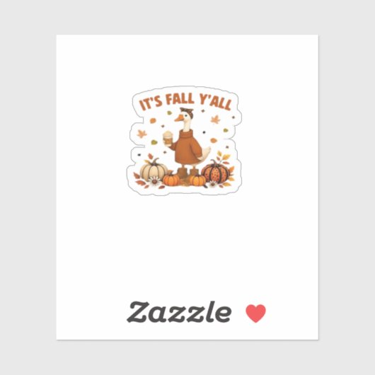 Sticker C’est l’automne Y’all, l’oie d’Halloween, l’oie so (Feuille)