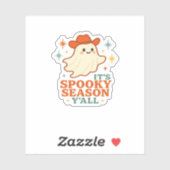 Sticker C’est la saison Éffrayante Y’all Cowboy Boo (Feuille)