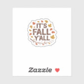 Sticker C’est le design classique rétrograde de Fall Y’all (Feuille)