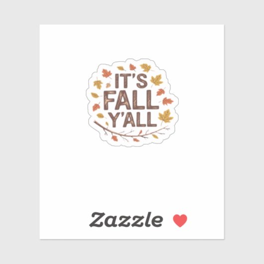 Sticker C’est le design classique rétrograde de Fall Y’all (Feuille)