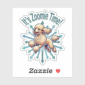 Sticker C’est Zoomie Time Poodle (Feuille)