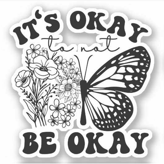 Sticker Ça ne va pas. | Papillon Super rétro (Devant)