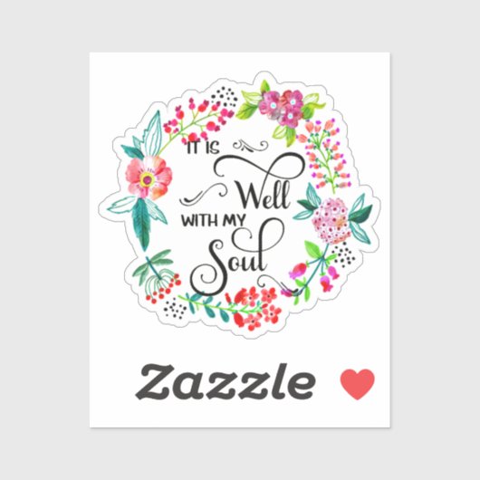 Sticker Ça va bien avec mon âme florale (Feuille)