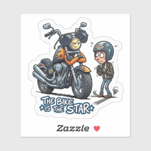 Sticker Ça vaut chaque centime d'art de motard (Feuille)