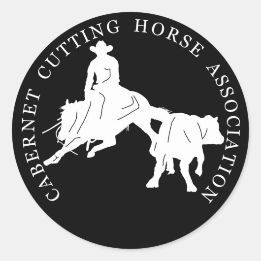 Sticker Cabernet CHA Noir Rond Blanc (Devant)