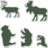 Sticker Cabine Buffalo Plaid Lumberjack Check Motif Vert (Devant)